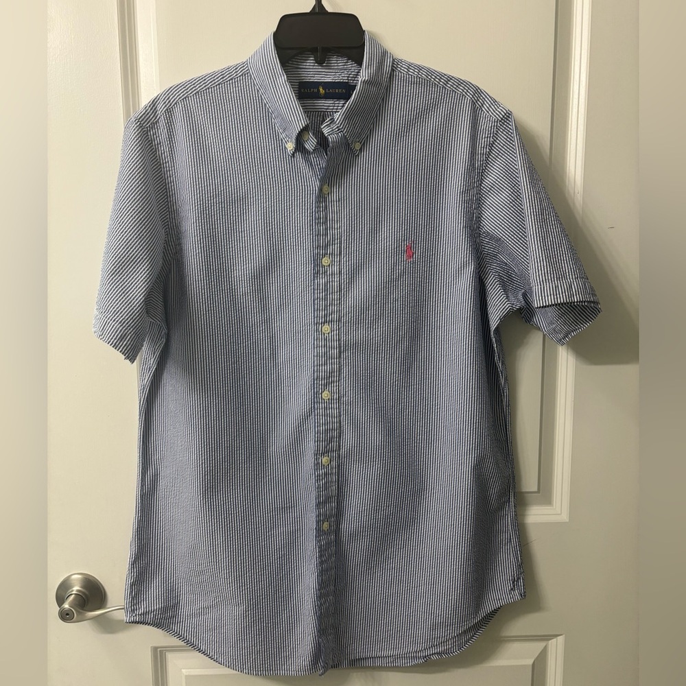 Ralph Lauren Seersucker Short Sleeve size Large